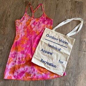 Outdoor Voices Exercise Dress Size L Pink/Orange (incl. FREE OV tote!!)